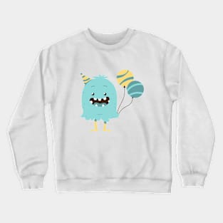 blue party celebraion monster Crewneck Sweatshirt